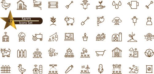 Icons set  farm