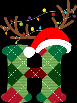 christmas font letter h