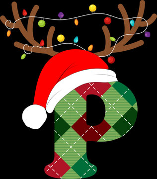 christmas font letter p