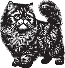 Persian cat big hair cute vector