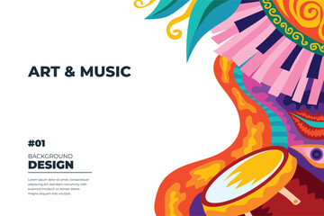 Vector illustration colorful music poster banner background