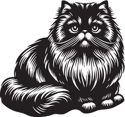 Persian cat big hair cute vector