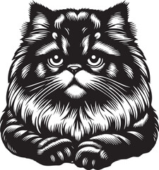 Persian cat big hair cute vector