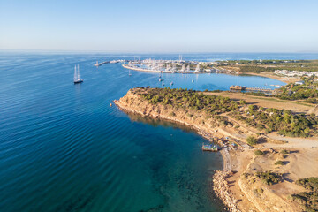 Didim Marina drone view in Turkey