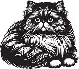Persian cat big hair cute vector