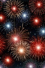 Naklejka premium fireworks on the night sky