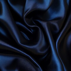 Fototapeta premium A close-up of dark blue satin fabric, showcasing its smooth texture and sheen.