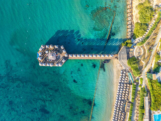 Didim coastline drone view in Turkey