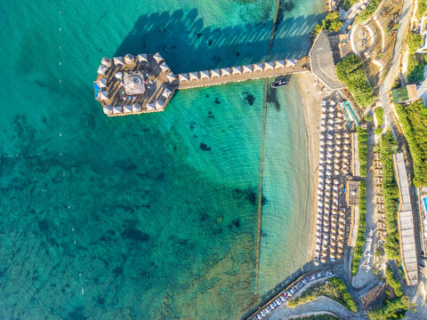 Didim coastline drone view in Turkey