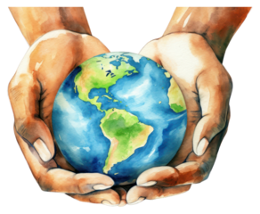 PNG Globe holding sphere planet.