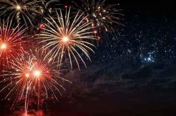 fireworks in the night sky