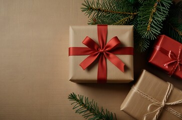 christmas tree with gift boxes