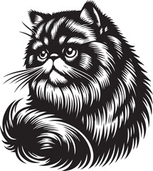 Persian cat big hair cute vector