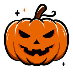 halloween pumpkin in orange color and black outline
