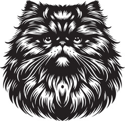 Persian cat big hair cute vector