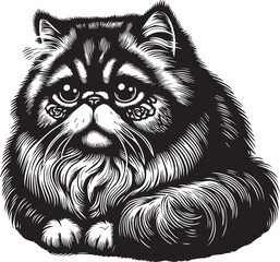 Persian cat big hair cute vector