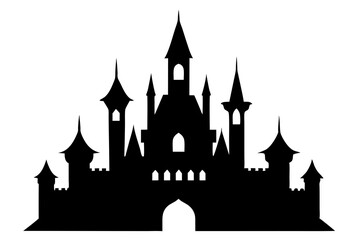 Castle Silhouette | vector silhouette illustration on white background