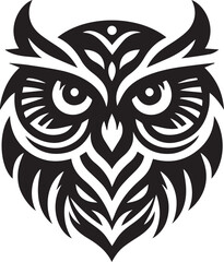Fototapeta premium Owl head vector silhouette design 