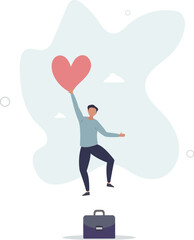 Work passion to motivate and inspire employee to achieve career success,flat design with people.