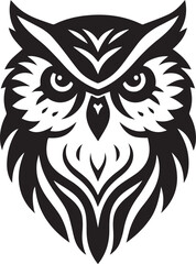 Owl head vector silhouette design 