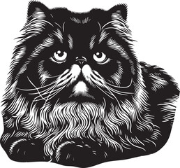 Persian cat big hair cute vector