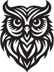 Fototapeta premium Owl head vector silhouette design 