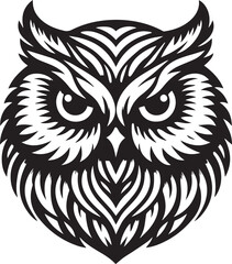Fototapeta premium Owl head vector silhouette design 