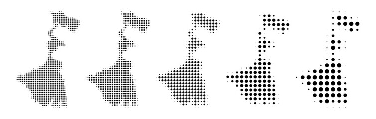 Obraz premium West Bengal Map halftone in different sizes