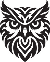 Owl head vector silhouette design 