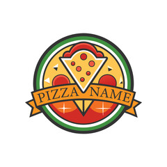 Italian Pizza Logo Template with vector for restaurant and fast food-related businesses