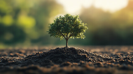 small tree growing on soil symbolizes growth and resilience