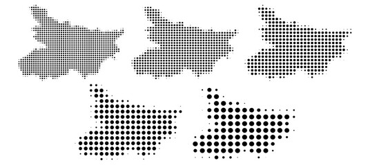 Obraz premium Bihar Map halftone in different sizes