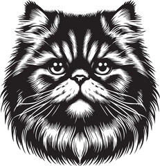 Persian cat big hair cute vector