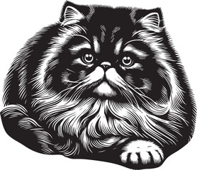 Persian cat big hair cute vector
