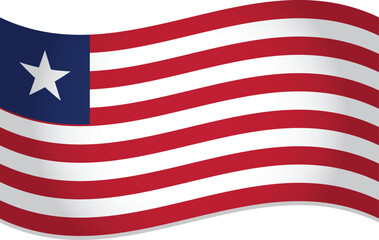 Obraz premium Liberia Official Flag Waving 3D Style Vector
