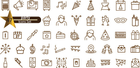 Icons set  party