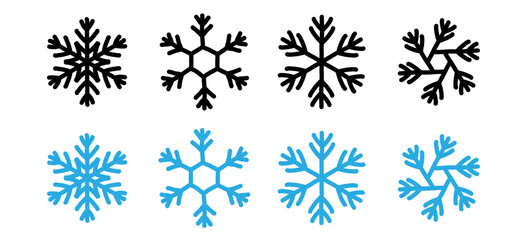 Snowflakes icon doodle hand drawing messy sketch cold winter snow