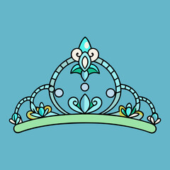 A diamond-studded tiara with floral patterns