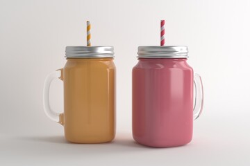 Realistic Mason Drinking Glass Jar Mockup for Customizable Branding Presentations