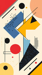 Geometric shapes and compositions inspired by Bauhaus or Memphis. Retro elements, geometric pattern for banners, posters, and leaflets. Geometric design background vector
