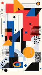 Geometric shapes and compositions inspired by Bauhaus or Memphis. Retro elements, geometric pattern for banners, posters, and leaflets. Geometric design background vector