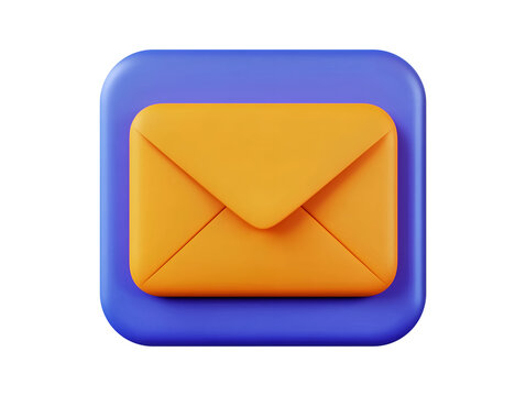 Envelope 3d icon isolated on transparent or white background, png