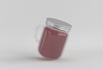 Realistic Mason Drinking Glass Jar Mockup for Customizable Branding Presentations