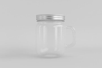 Realistic Mason Drinking Glass Jar Mockup for Customizable Branding Presentations