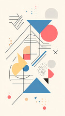 Geometric shapes and compositions inspired by Bauhaus or Memphis. Retro elements, geometric pattern for banners, posters, and leaflets. Geometric design background vector