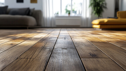 wooden floor with living room