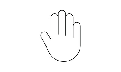Obraz premium Human hand palm outline icon. vector