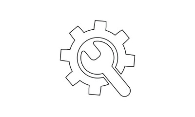 Wrench and gear icon.