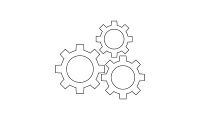Settings gears orcogs flat icon. vector