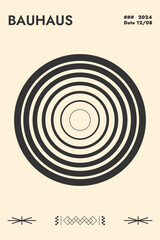 Minimal abstract poster. Swiss Design composition with geometric shapes. Brutalist vector design template.